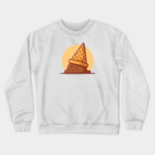 Ice Cream Cone Cartoon Vector Icon Illustration (4) Crewneck Sweatshirt